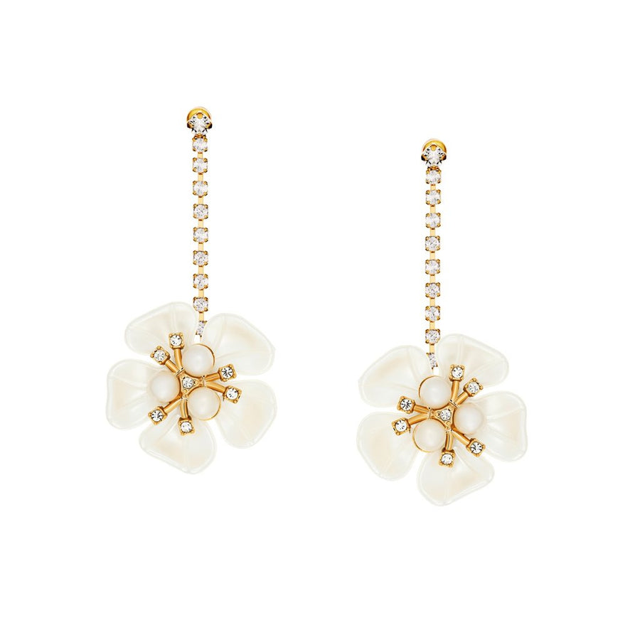 MOONLIT PETAL DROP EARRINGS