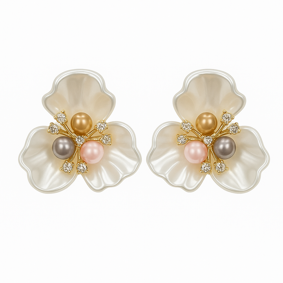 MOONLIT TRIFYLLA BLOSSOM EARRINGS