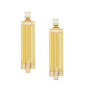 The Baguette Triple Dangle Earrings
